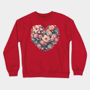 Flowers in a Heart for Mom Crewneck Sweatshirt